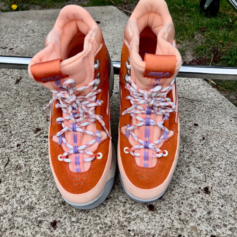 Fila Orange and Pink hiking boots Vibrant Design